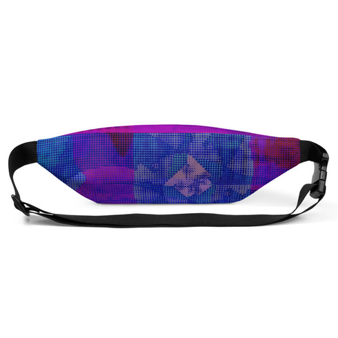 Blue Glitch Fanny Pack